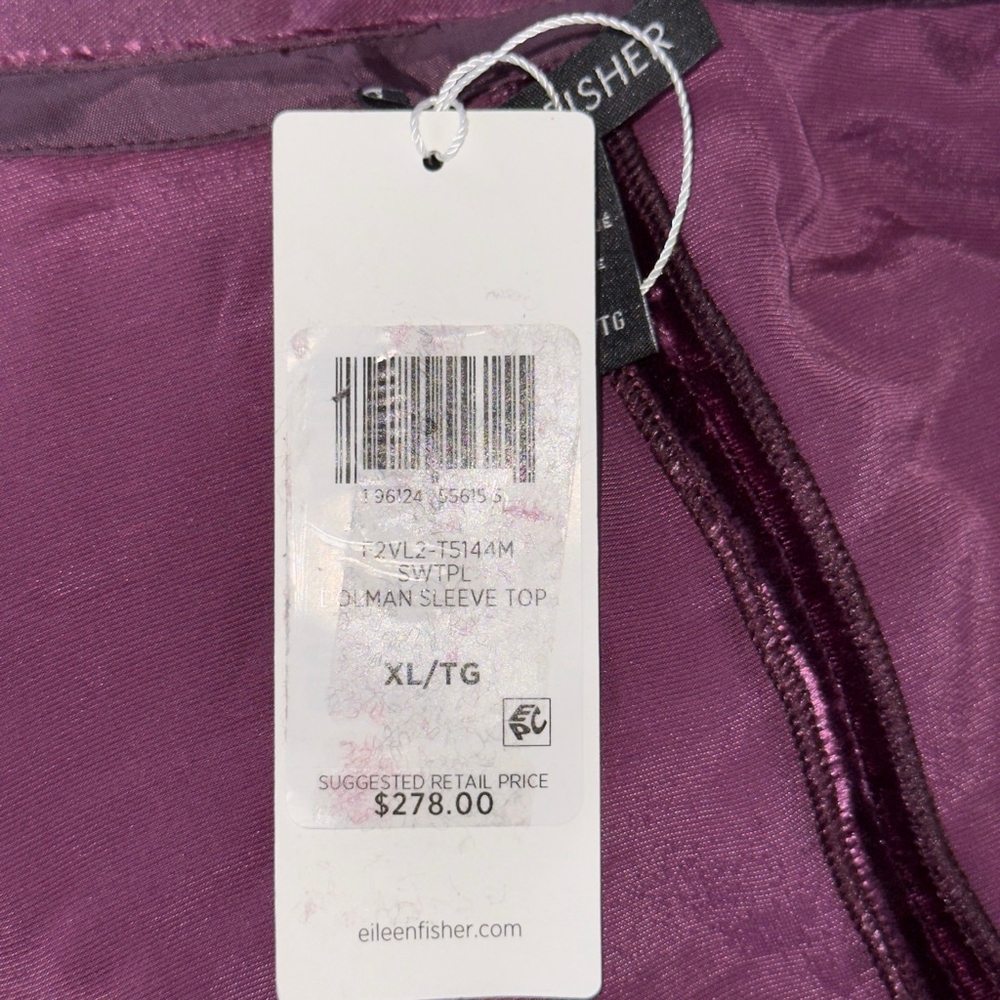 Eileen Fisher Purple Long Sleeve Top - Picture 5 of 6